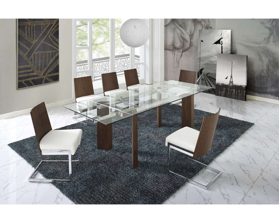 Creative Royce Dining Table with 4 Side Chairs - White/Brown