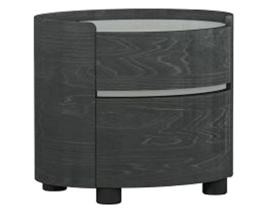 Creative Sima Nightstand - Gray/Walnut High Gloss