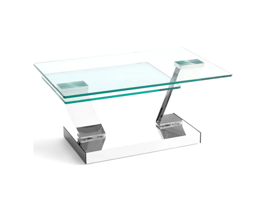 Creative Sion Rotating Coffee Table - Clear, Glass