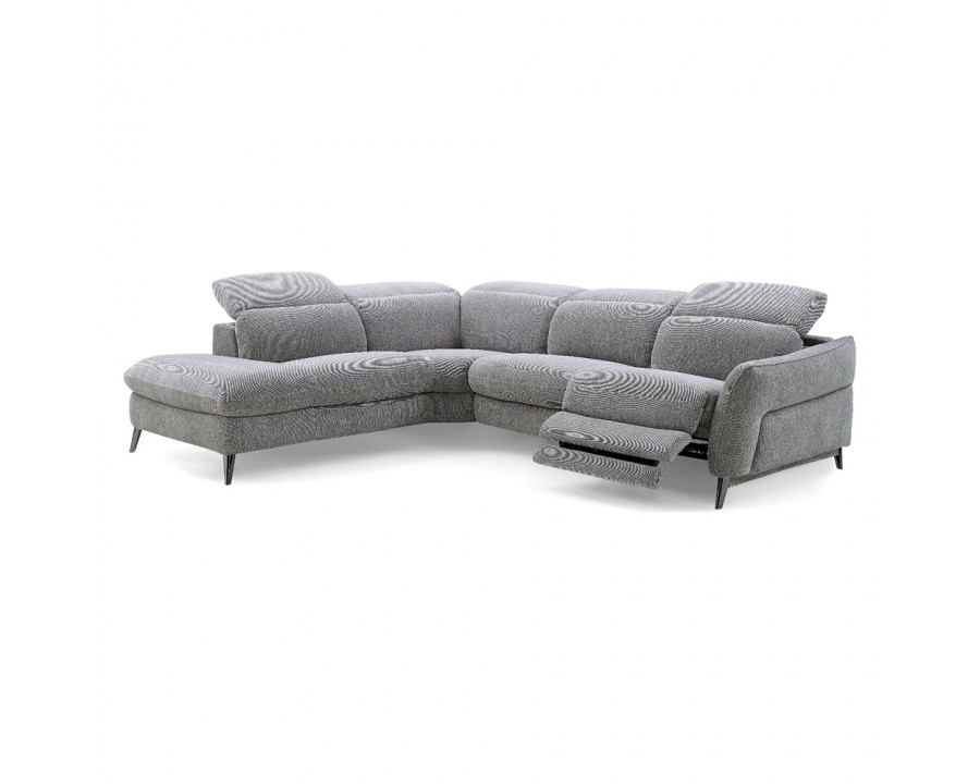 Creative Swan Left Facing Sectional with Two Recliners - Wild Dove, Fabric