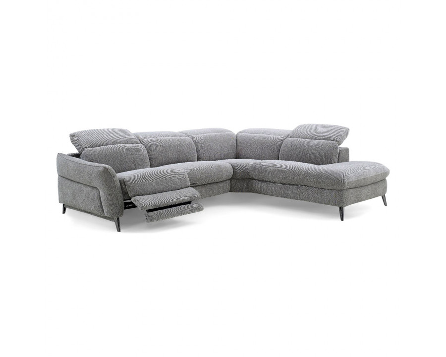 Creative Swan Right Facing Sectional with Two Recliners - Wild Dove, Fabric