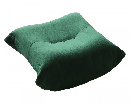 Crenus 34.25" Caterpillar Sofa Ottoman - Green, Teddy Velvet