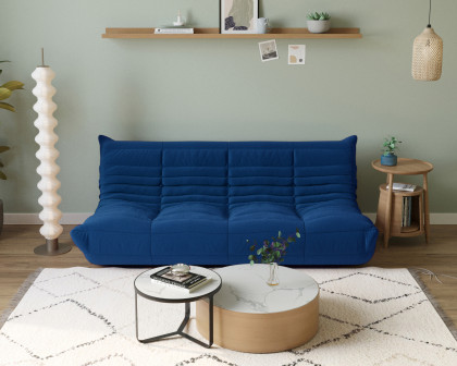 Crenus Caterpillar 68.9" 3 Seater Floor Sofa - Blue