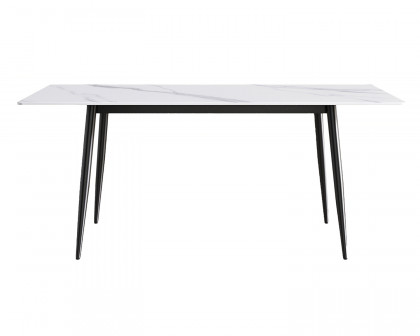 Crenus Sophia Rectangular Dining Table - Gray/Black, 70.87''