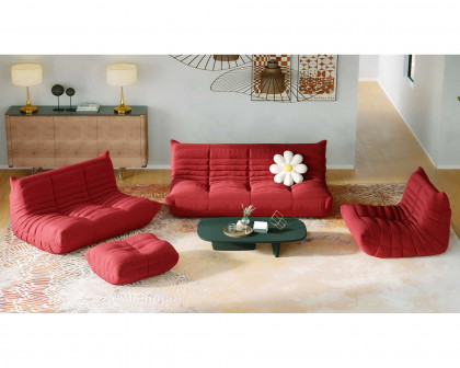 Crenus 34.25" Caterpillar Sofa Chair - Pink, Teddy Velvet