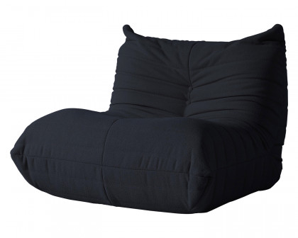 Crenus 34.25" Caterpillar Sofa Chair - Black, Teddy Velvet