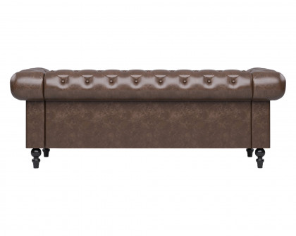 Crenus - Chesterfield PU Leather Sofa