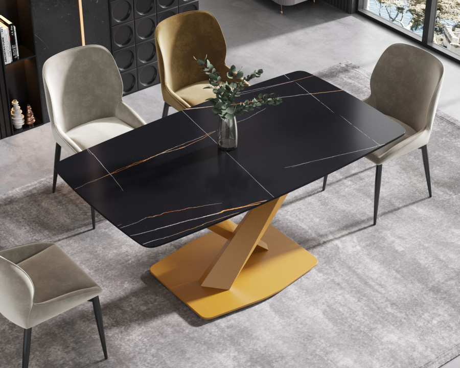 Crenus - Lavina Curved Rectangular Dining Table