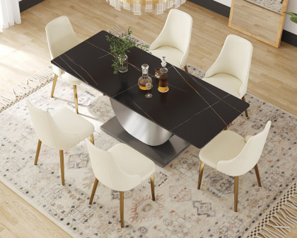 Crenus - Mezzaluna Rectangular Dining Table