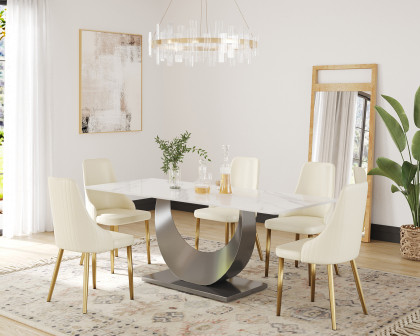 Crenus - Mezzaluna Rectangular Dining Table