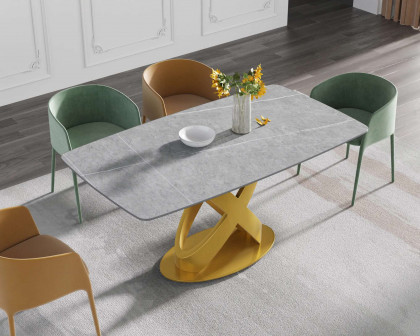 Crenus - Luserna Curved Rectangular Dining Table