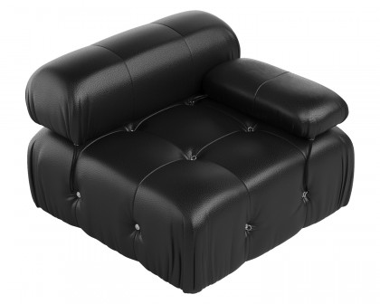 Crenus - Lusso 103.95" 3-Seater Leather Sofa With Ottoman Water Resistant Anti scratch