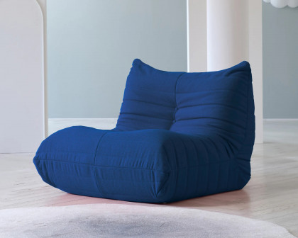 Crenus 34.25" Caterpillar Sofa Chair - Blue, Teddy Velvet