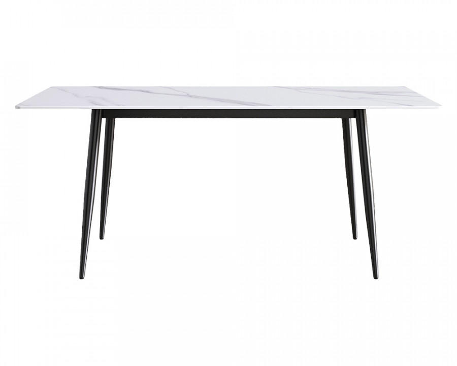 Crenus Sophia Rectangular Dining Table - White/Black, 63"