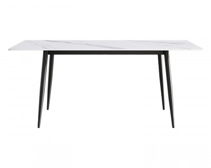 Crenus Sophia Rectangular Dining Table - White/Black, 63"