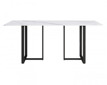 Crenus Trani Rectangular Dining Table - White/Gold, 70.87''