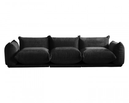 Crenus Sereno 103.93" 3-Seater Sofa Chenille Floor Sectional Couch - Black