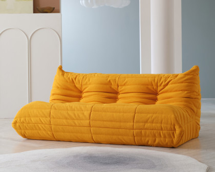 Crenus Caterpillar 68.9" 3 Seater Floor Sofa - Yellow