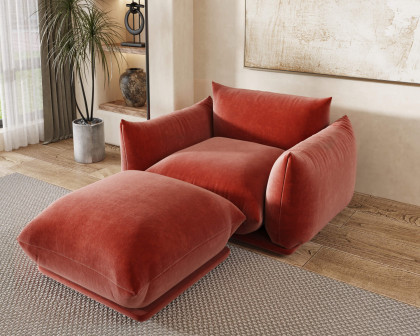 Crenus Sereno Ottoman for Sectional Sofa - Orange, Chenille