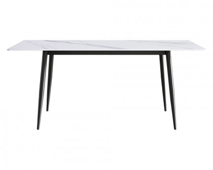 Crenus Sophia Rectangular Dining Table - White/Gold, 63"