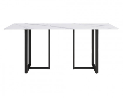 Crenus Trani Rectangular Dining Table - Gray/Black, 70.87''