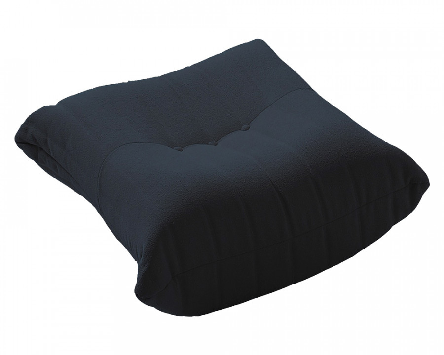 Crenus 34.25" Caterpillar Sofa Ottoman - Black, Teddy Velvet