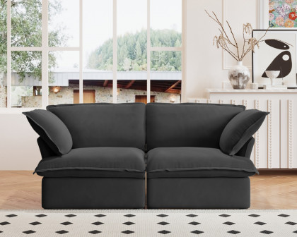 Crenus Softspot 82.66" Loveseat Couch Sofa Cover - Black