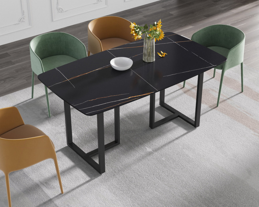 Crenus - Pietra Curved Rectangular Dining Table