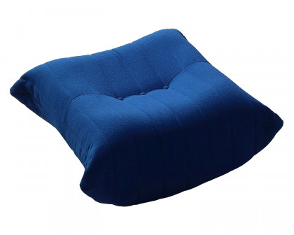 Crenus 34.25" Caterpillar Sofa Ottoman - Blue, Teddy Velvet