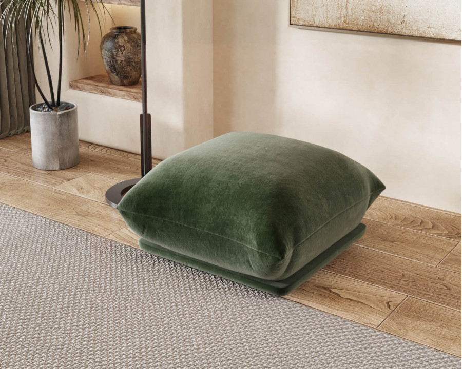 Crenus Sereno Ottoman for Sectional Sofa - Green, Chenille