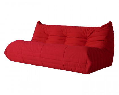 Crenus Caterpillar 68.9" 3 Seater Floor Sofa - Red