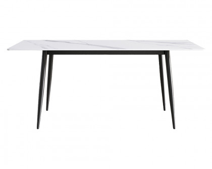 Crenus Sophia Rectangular Dining Table - White/Gold, 70.87''