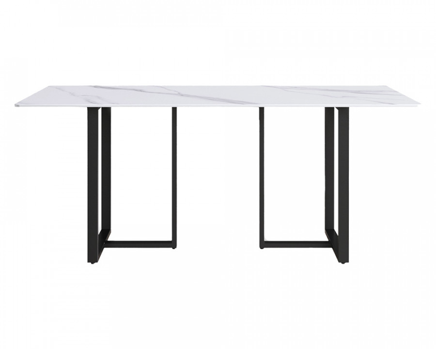 Crenus Trani Rectangular Dining Table - White/Black, 63"