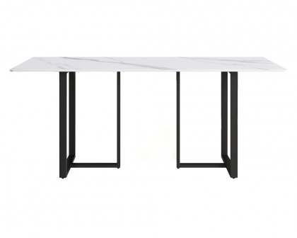 Crenus Trani Rectangular Dining Table - White/Black, 63"