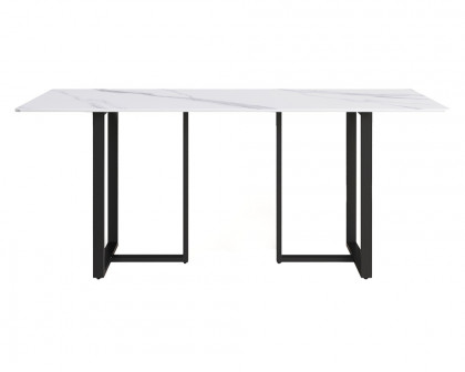 Crenus Trani Rectangular Dining Table - White/Gold, 63"