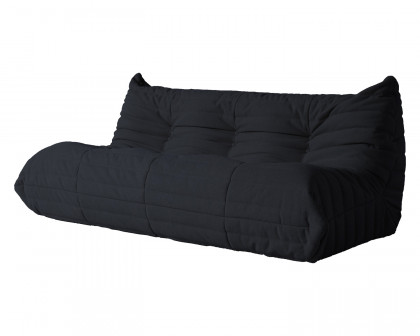 Crenus Caterpillar 68.9" 3 Seater Floor Sofa - Black