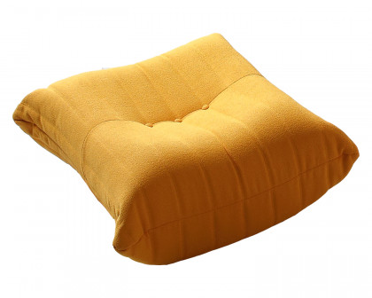 Crenus 34.25" Caterpillar Sofa Ottoman - Yellow, Teddy Velvet