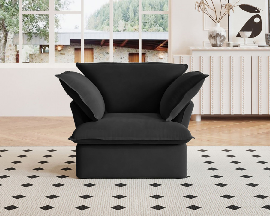 Crenus Softspot 43.3" Single Seat Sofa Sofa Cover - Black