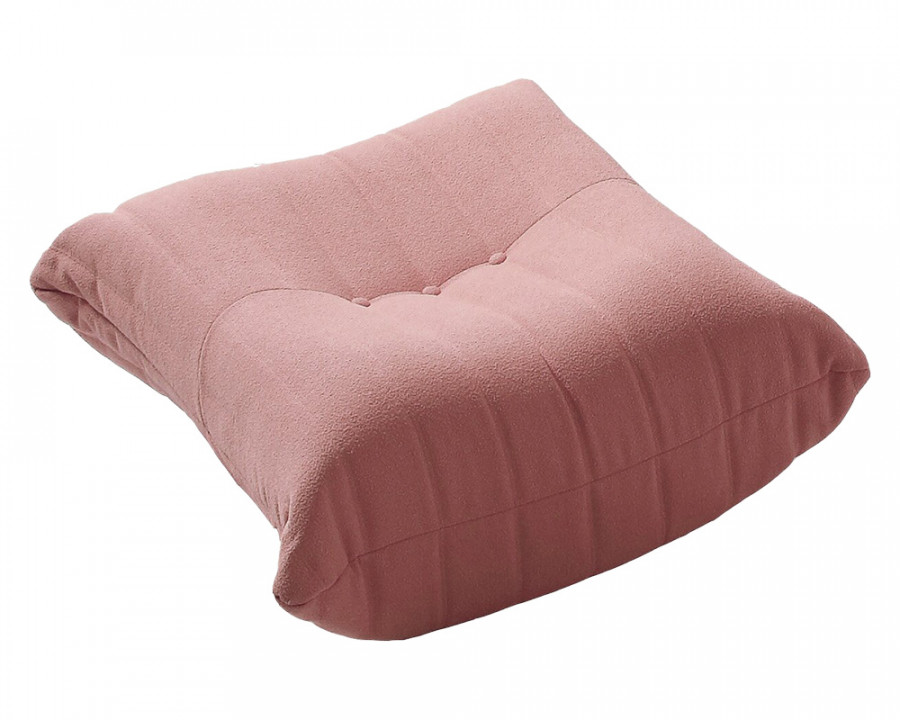 Crenus 34.25" Caterpillar Sofa Ottoman - Pink, Teddy Velvet