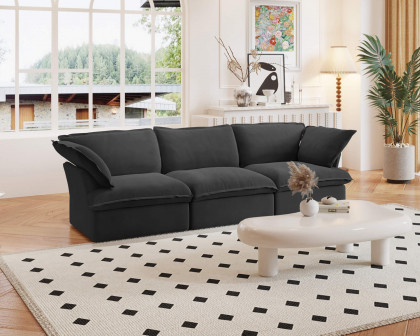 Crenus - Softspot 122.82" Sectional Sofa 3-Seater with Sofa Cover