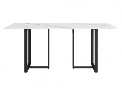 Crenus Trani Rectangular Dining Table - Black/Gold, 63"