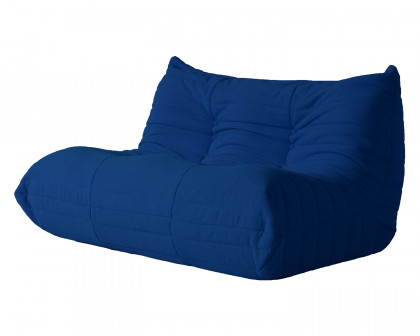 Crenus Caterpillar 53.15″ Floor Loveseat Sofa Teddy Velvet - Blue