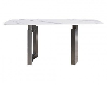 Crenus - Basalto Curved Rectangular Dining Table