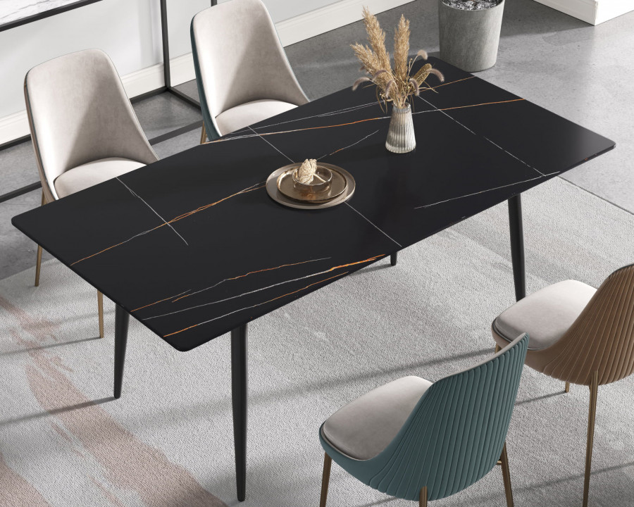 Crenus Sophia Rectangular Dining Table - Black, 70.87''