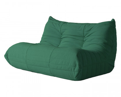 Crenus Caterpillar 53.15″ Floor Loveseat Sofa Teddy Velvet - Green