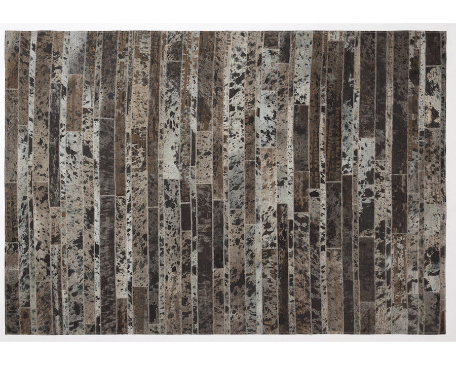 CutCut Words Gray Leather Rug - 140x200