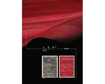 CutCut Words Red Leather Rug - 170x240