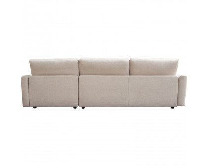 Diamond Sofa Arcadia 2PC Fabric Reversible Chaise Sectional with Feather Down Seating - Cream