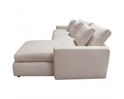 Diamond Sofa Arcadia 2PC Fabric Reversible Chaise Sectional with Feather Down Seating - Cream