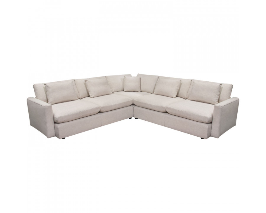 Diamond Sofa - Arcadia 3PC Fabric Corner Sectional with Feather Down Seating